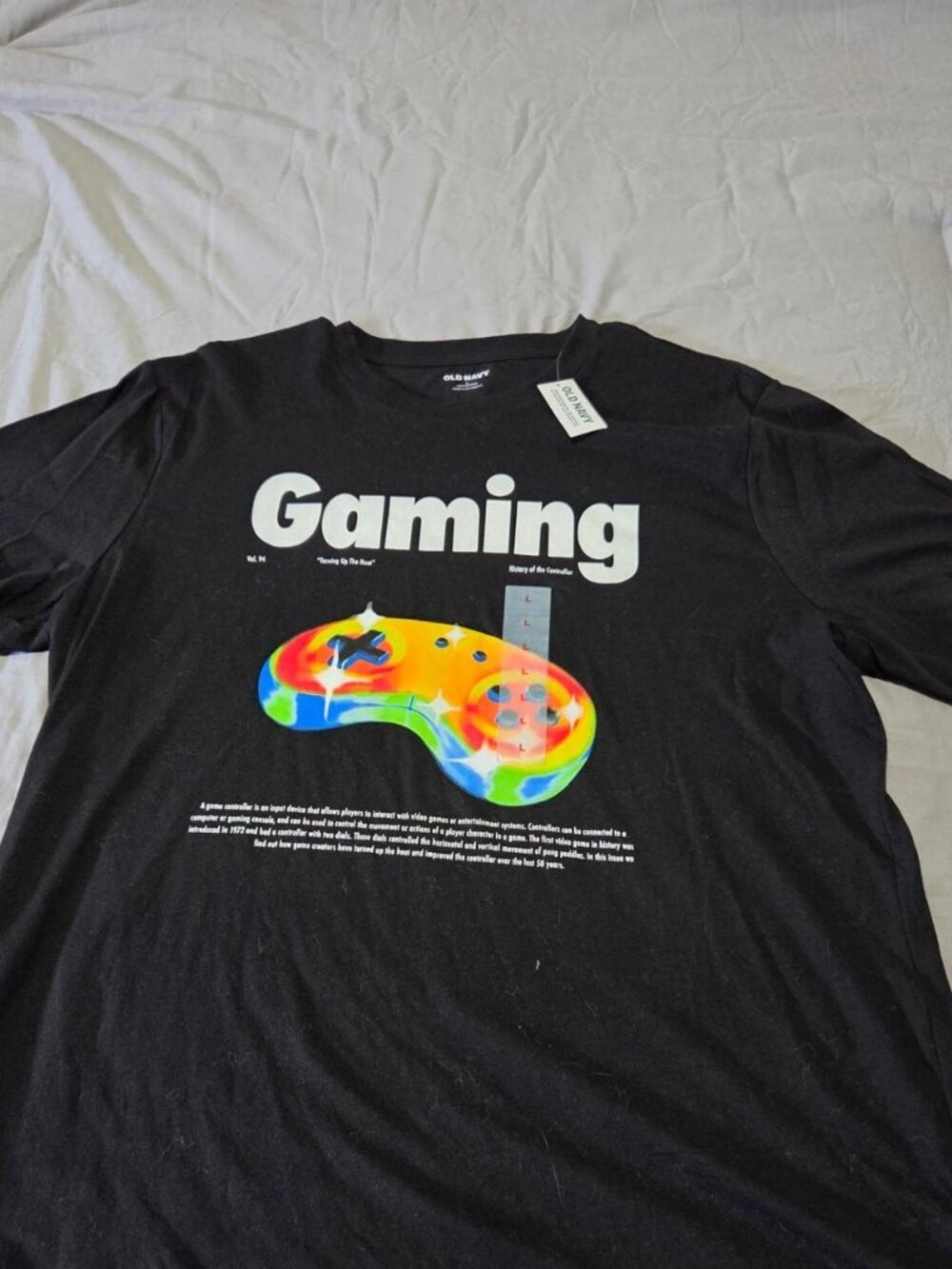 ​NWT Old Navy Gaming History of the Controller T-Shirt Black Size Large Graphic